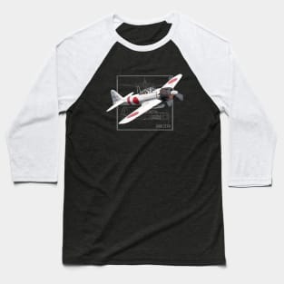 A6M Zero | Japanese WW2 Fighter Plane Baseball T-Shirt